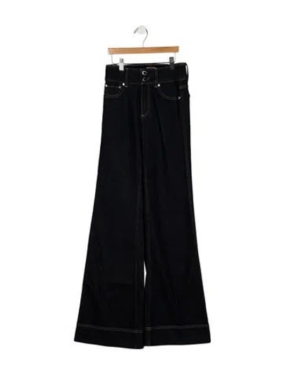 Pre-owned Alice And Olivia High-rise Flared Jeans In Blue