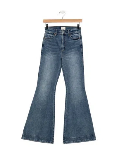 Pre-owned Alice And Olivia High-rise Flared Jeans In Blue