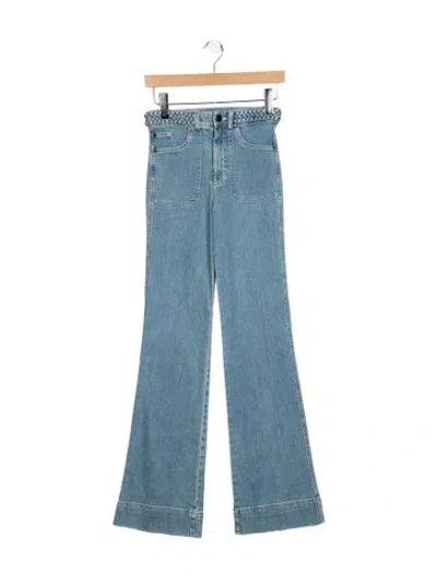 Pre-owned Alice And Olivia High-rise Flared Jeans In Blue