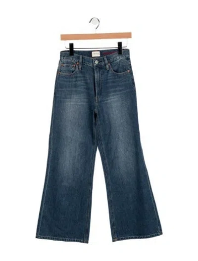 Pre-owned Alice And Olivia High-rise Flared Jeans In Blue