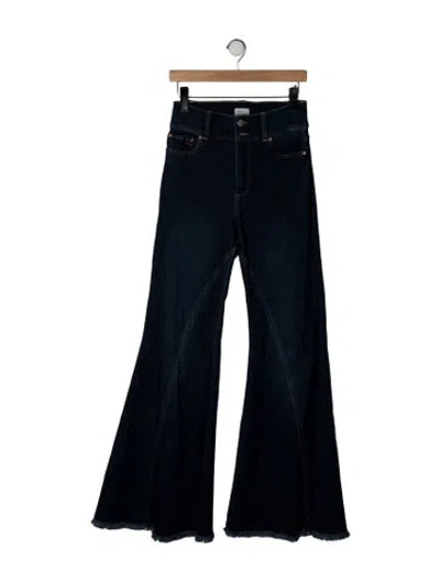 Pre-owned Alice And Olivia High-rise Flared Jeans In Blue