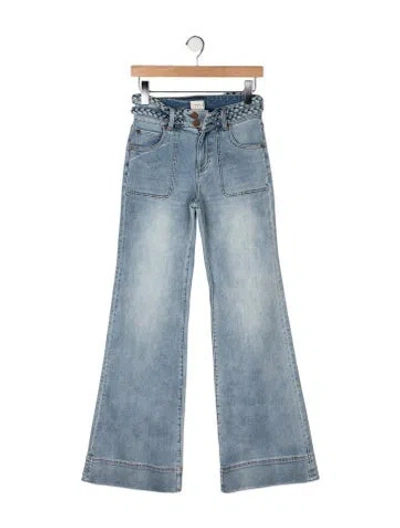 Pre-owned Alice And Olivia High-rise Flared Jeans In Blue