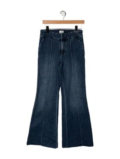 Pre-owned Alice And Olivia High-rise Flared Jeans In Blue