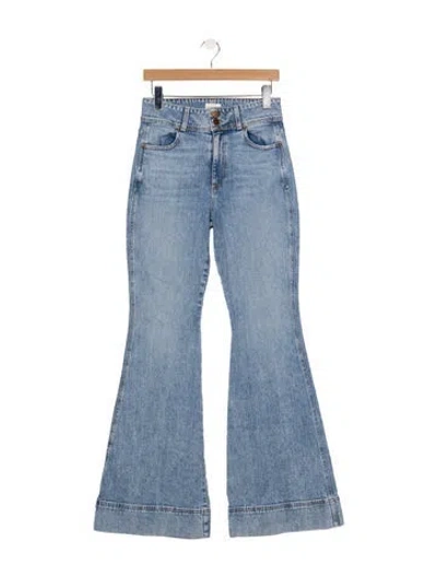 Pre-owned Alice And Olivia High-rise Flared Jeans In Blue