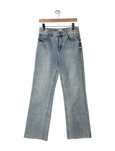 Pre-owned Alice And Olivia High-rise Flared Jeans In Blue