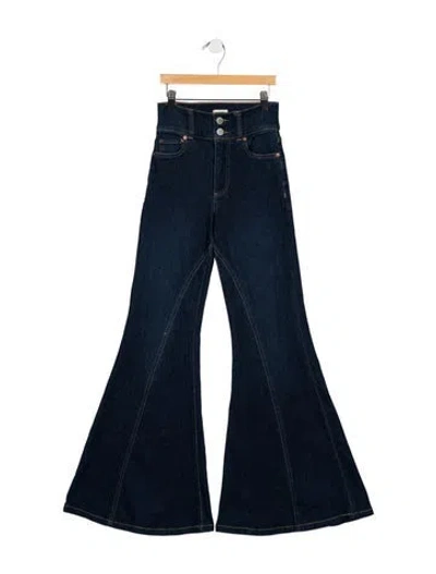 Pre-owned Alice And Olivia High-rise Flared Jeans In Blue