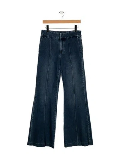 Pre-owned Alice And Olivia High-rise Flared Jeans In Blue