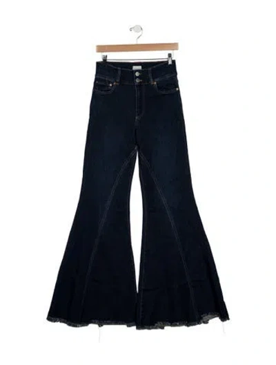 Pre-owned Alice And Olivia High-rise Flared Jeans In Blue