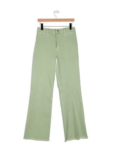 Pre-owned Alice And Olivia High-rise Flared Jeans In Green
