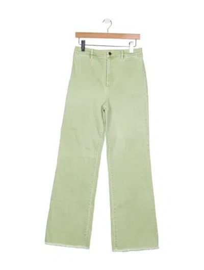 Pre-owned Alice And Olivia High-rise Flared Jeans In Green