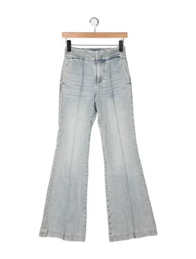 Pre-owned Alice And Olivia High-rise Flared Jeans In Green