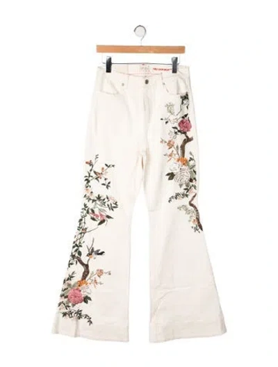 Pre-owned Alice And Olivia High-rise Flared Jeans In Neutrals