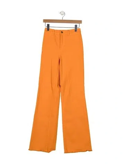 Pre-owned Alice And Olivia High-rise Flared Jeans In Orange