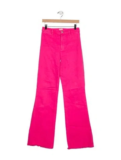 Pre-owned Alice And Olivia High-rise Flared Jeans In Pink