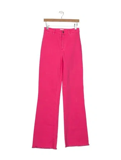 Pre-owned Alice And Olivia High-rise Flared Jeans In Pink