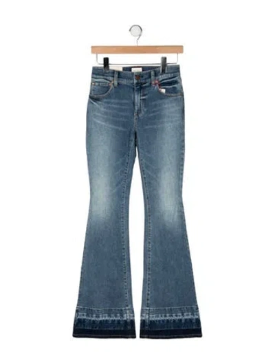 Pre-owned Alice And Olivia High-rise Flared Jeans W/ Tags In Blue