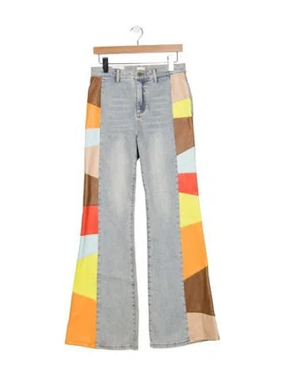Pre-owned Alice And Olivia High-rise Flared Jeans W/ Tags In Blue