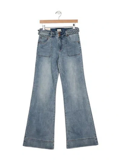 Pre-owned Alice And Olivia High-rise Flared Jeans W/ Tags In Blue