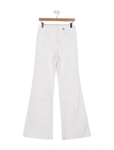 Pre-owned Alice And Olivia High-rise Flared Jeans In White