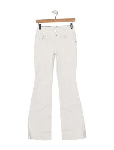 Pre-owned Alice And Olivia High-rise Flared Jeans In White