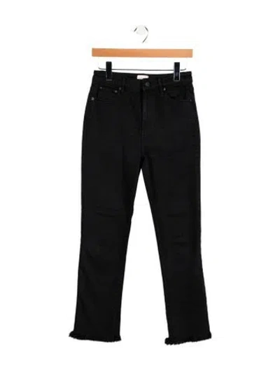 Pre-owned Alice And Olivia High-rise Straight Leg Jeans In Black