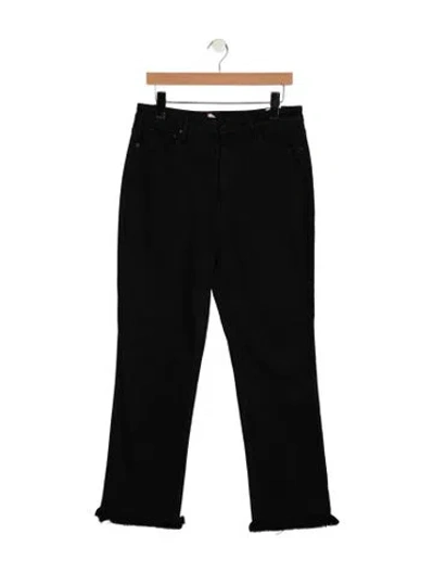 Pre-owned Alice And Olivia High-rise Straight Leg Jeans In Black