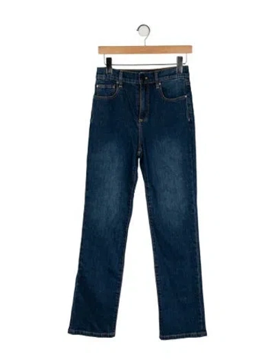 Pre-owned Alice And Olivia High-rise Straight Leg Jeans In Blue