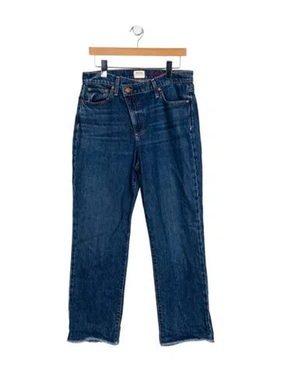 Pre-owned Alice And Olivia High-rise Straight Leg Jeans In Blue