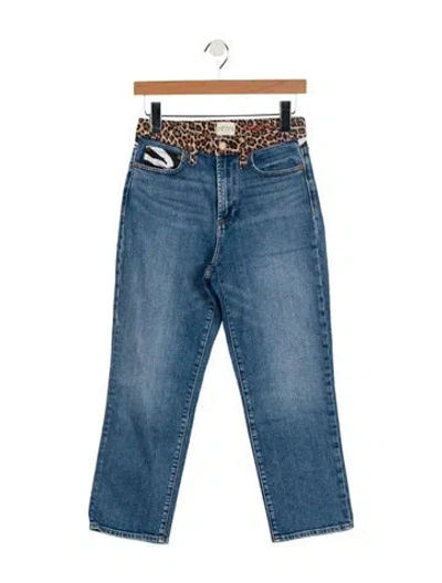 Pre-owned Alice And Olivia High-rise Straight Leg Jeans In Blue
