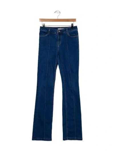 Pre-owned Alice And Olivia High-rise Straight Leg Jeans In Blue