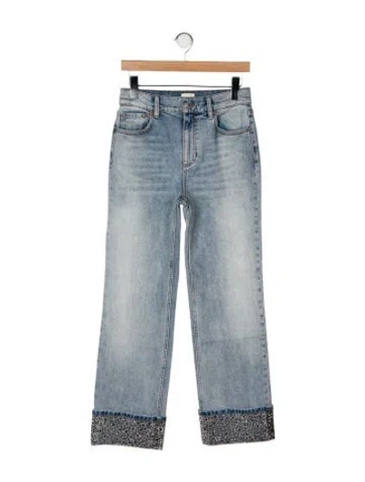 Pre-owned Alice And Olivia High-rise Straight Leg Jeans In Blue