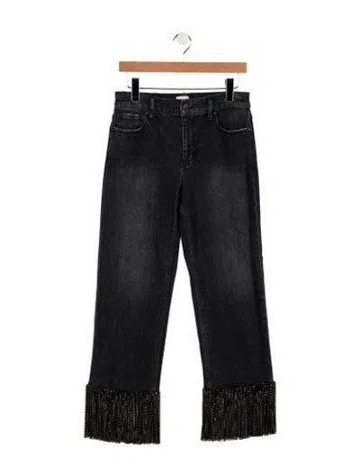 Pre-owned Alice And Olivia High-rise Straight Leg Jeans In Blue