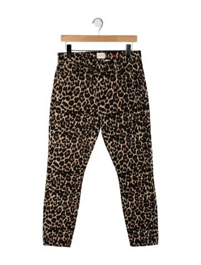 Pre-owned Alice And Olivia High-rise Straight Leg Jeans In Brown