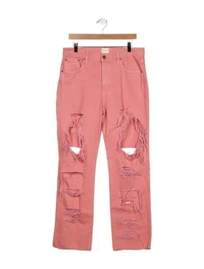 Pre-owned Alice And Olivia High-rise Straight Leg Jeans In Pink
