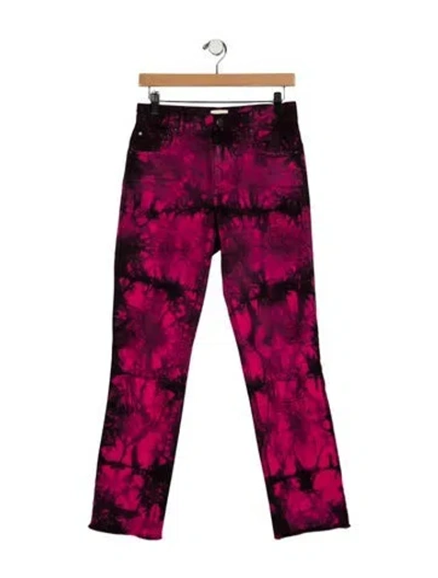 Pre-owned Alice And Olivia High-rise Straight Leg Jeans In Pink