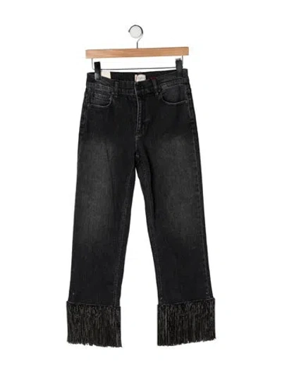 Pre-owned Alice And Olivia High-rise Straight Leg Jeans W/ Tags In Black