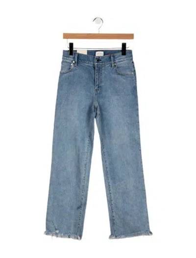 Pre-owned Alice And Olivia High-rise Straight Leg Jeans W/ Tags In Blue