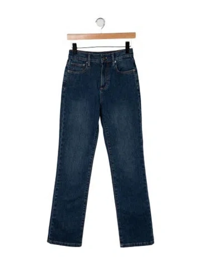Pre-owned Alice And Olivia High-rise Straight Leg Jeans W/ Tags In Blue