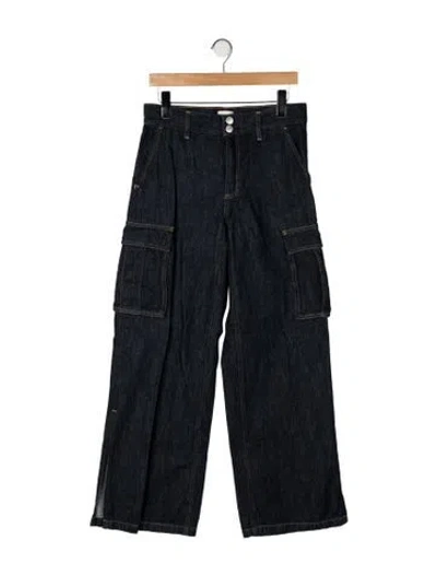 Pre-owned Alice And Olivia High-rise Wide Leg Jeans In Black