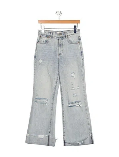 Pre-owned Alice And Olivia High-rise Wide Leg Jeans In Blue