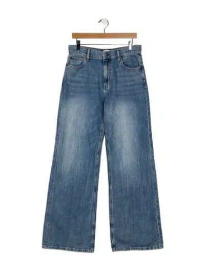 Pre-owned Alice And Olivia High-rise Wide Leg Jeans In Blue