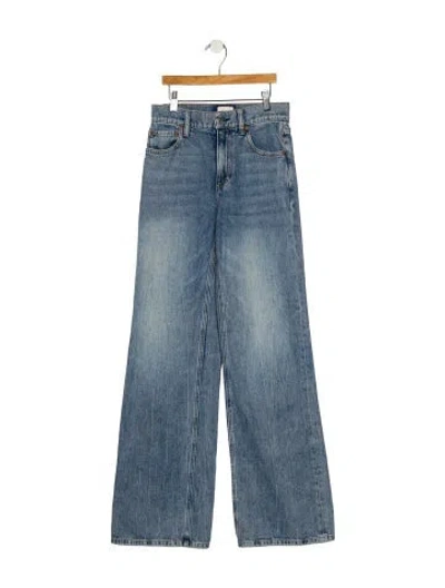 Pre-owned Alice And Olivia High-rise Wide Leg Jeans In Blue