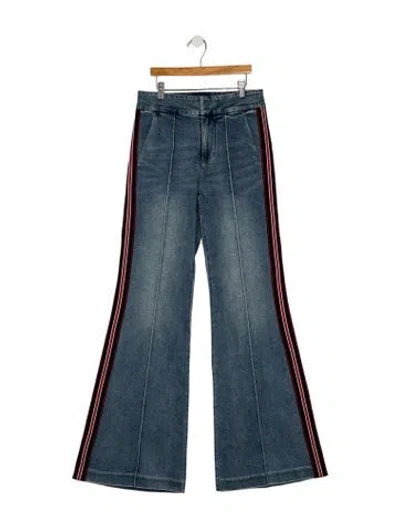 Pre-owned Alice And Olivia High-rise Wide Leg Jeans In Blue