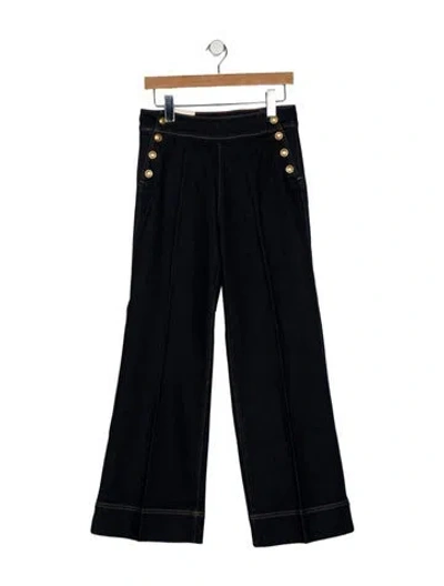 Pre-owned Alice And Olivia High-rise Wide Leg Jeans In Blue