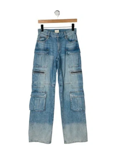 Pre-owned Alice And Olivia High-rise Wide Leg Jeans In Blue