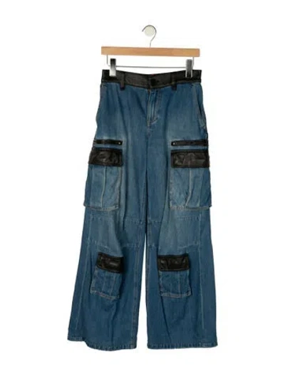 Pre-owned Alice And Olivia High-rise Wide Leg Jeans In Blue