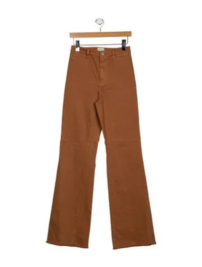 Pre-owned Alice And Olivia High-rise Wide Leg Jeans In Brown