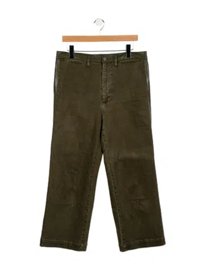 Pre-owned Alice And Olivia High-rise Wide Leg Jeans In Green