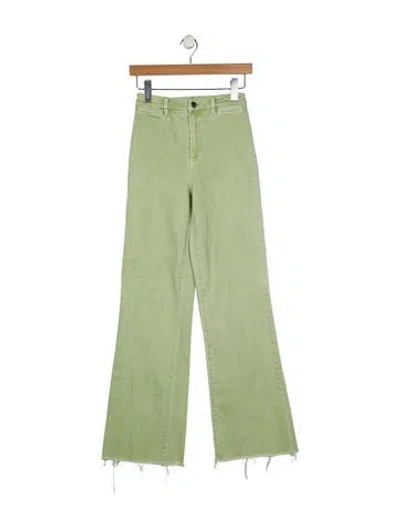 Pre-owned Alice And Olivia High-rise Wide Leg Jeans In Green