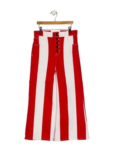 Pre-owned Alice And Olivia High-rise Wide Leg Jeans In Orange